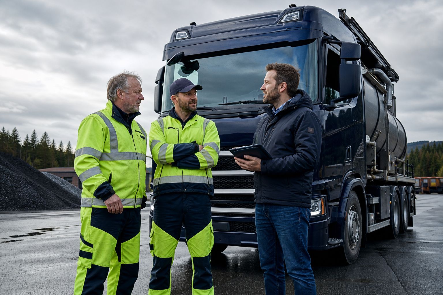 Sjåfører og administrasjon hos Gods og Vei